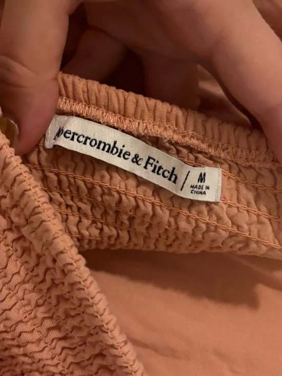 Abercrombie & Fitch Pastel Orange Halter Mini Dress Size M - Picture 3 of 3